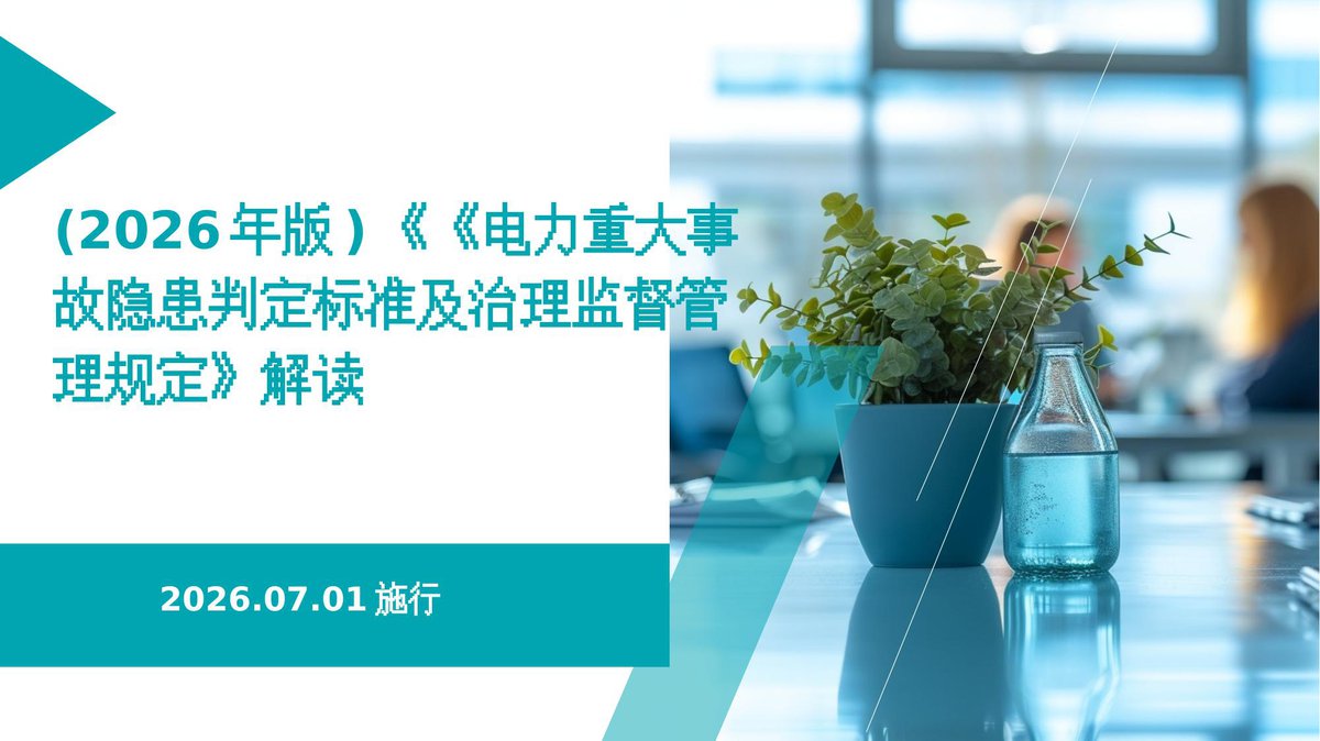 260701-2026年版电力重大事故隐患判定标准及治理监督管理规定解读PPT课件.pptx