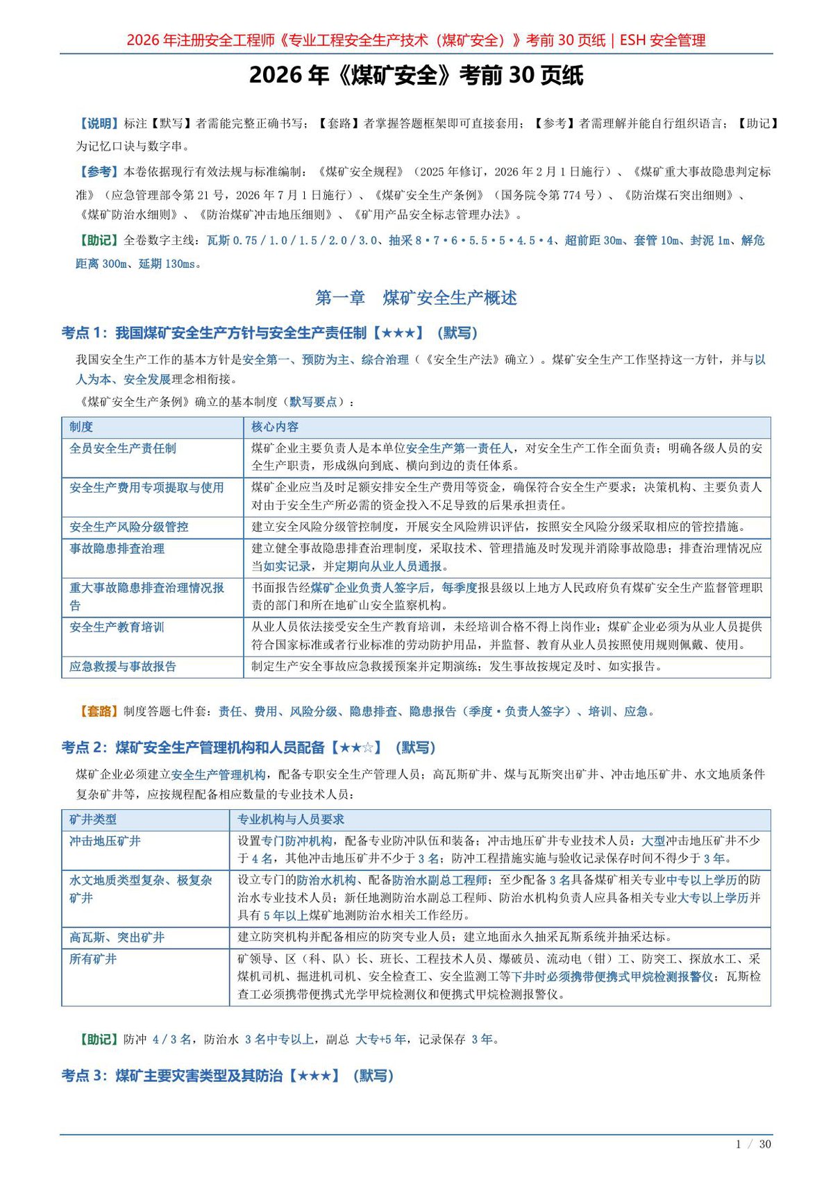 2026年《煤矿安全》考前30页纸.pdf